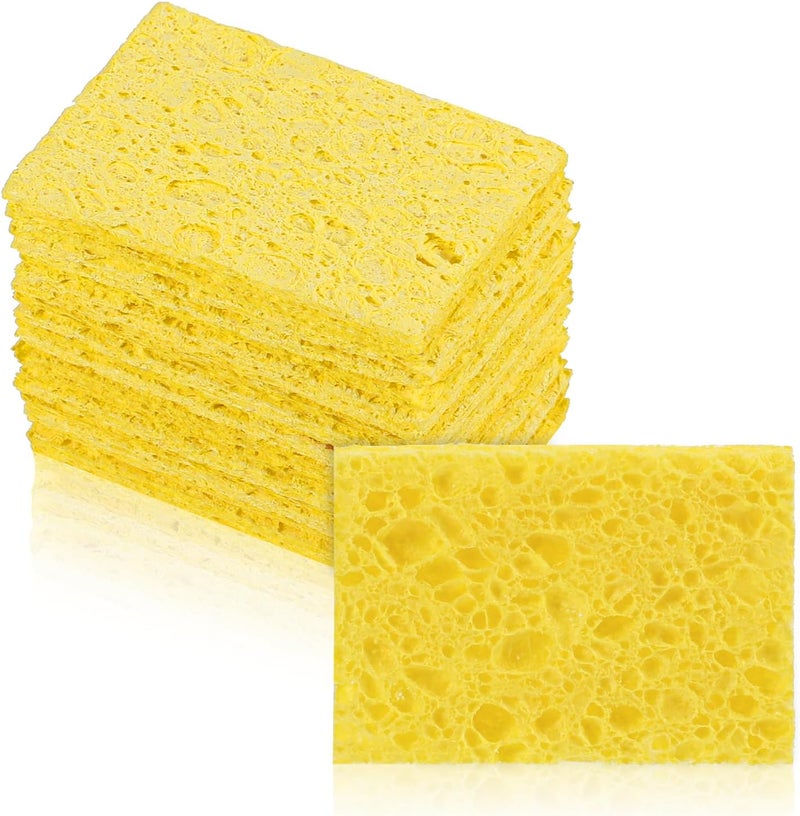 Eldraqth 20Pcs Soldering Sponge Soldering Iron Cleaning Sponge Solder Sponges Welding Clean Pads Square Replacement Cleaning Pads - Image 1